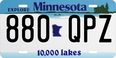 MN license plate 880QPZ