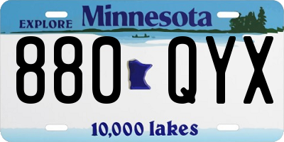 MN license plate 880QYX