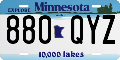 MN license plate 880QYZ
