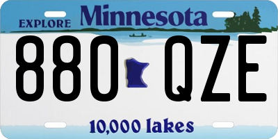 MN license plate 880QZE