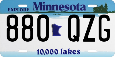 MN license plate 880QZG