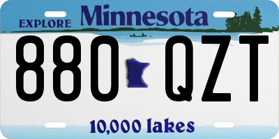 MN license plate 880QZT