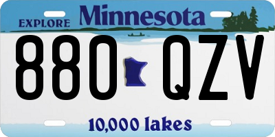 MN license plate 880QZV