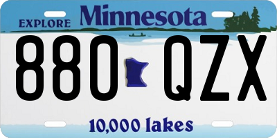 MN license plate 880QZX