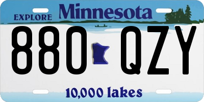MN license plate 880QZY