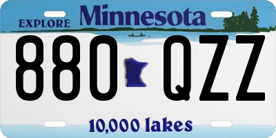 MN license plate 880QZZ
