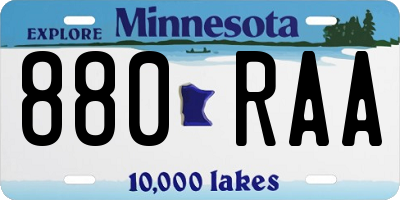 MN license plate 880RAA