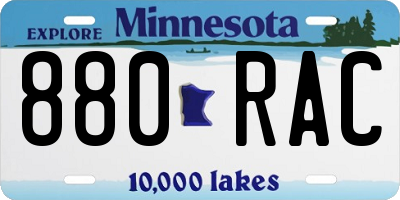 MN license plate 880RAC