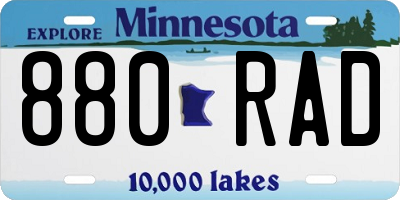 MN license plate 880RAD