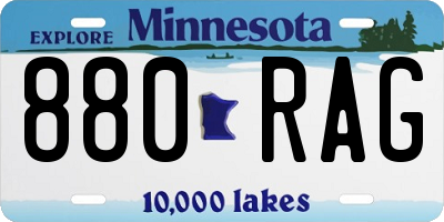 MN license plate 880RAG