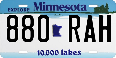 MN license plate 880RAH