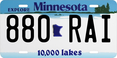 MN license plate 880RAI