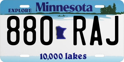 MN license plate 880RAJ