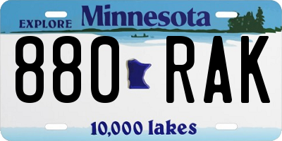 MN license plate 880RAK