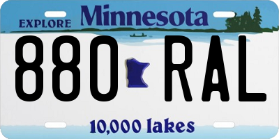 MN license plate 880RAL