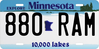 MN license plate 880RAM