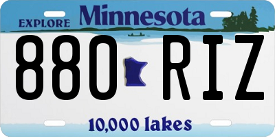 MN license plate 880RIZ