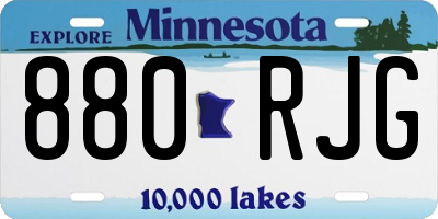MN license plate 880RJG
