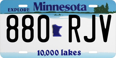 MN license plate 880RJV