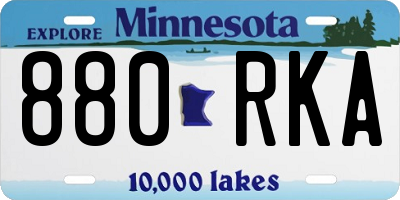 MN license plate 880RKA