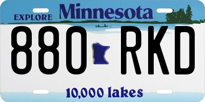 MN license plate 880RKD