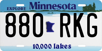 MN license plate 880RKG