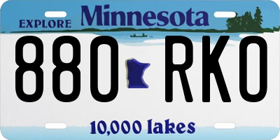 MN license plate 880RKO