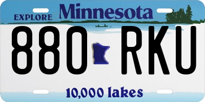 MN license plate 880RKU