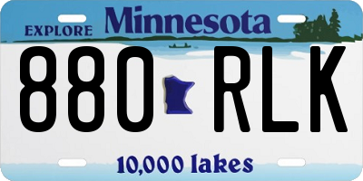 MN license plate 880RLK