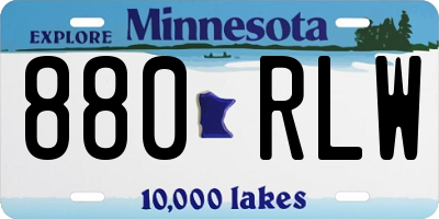 MN license plate 880RLW