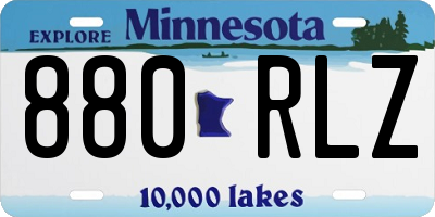 MN license plate 880RLZ