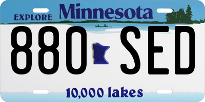 MN license plate 880SED