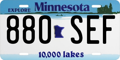MN license plate 880SEF