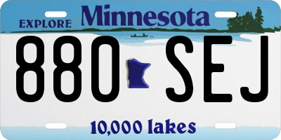 MN license plate 880SEJ