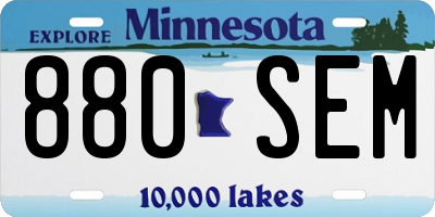 MN license plate 880SEM