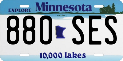 MN license plate 880SES