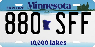MN license plate 880SFF