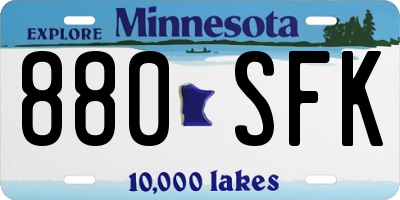 MN license plate 880SFK