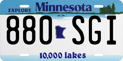 MN license plate 880SGI
