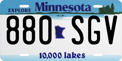 MN license plate 880SGV