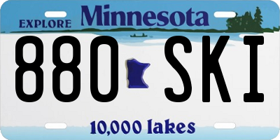 MN license plate 880SKI