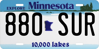 MN license plate 880SUR