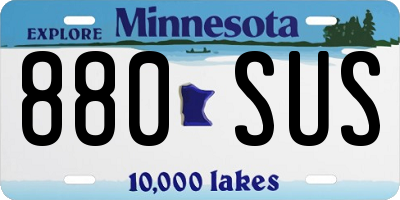 MN license plate 880SUS