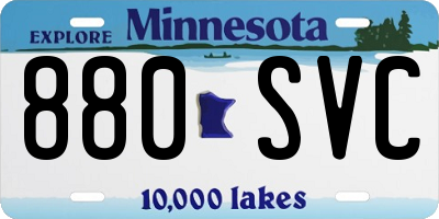 MN license plate 880SVC
