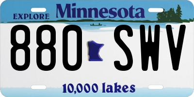 MN license plate 880SWV