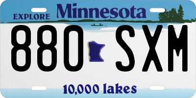 MN license plate 880SXM