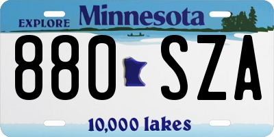 MN license plate 880SZA