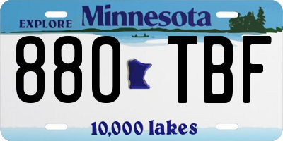 MN license plate 880TBF