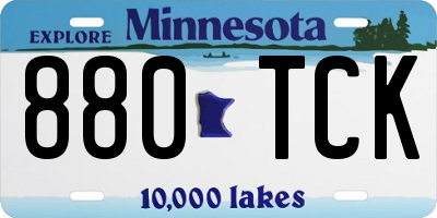 MN license plate 880TCK
