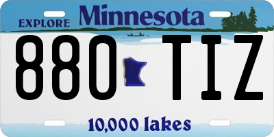 MN license plate 880TIZ